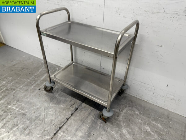 Edelstahl Servierwagen 2 Schichten 72 cm Catering – Bild 2