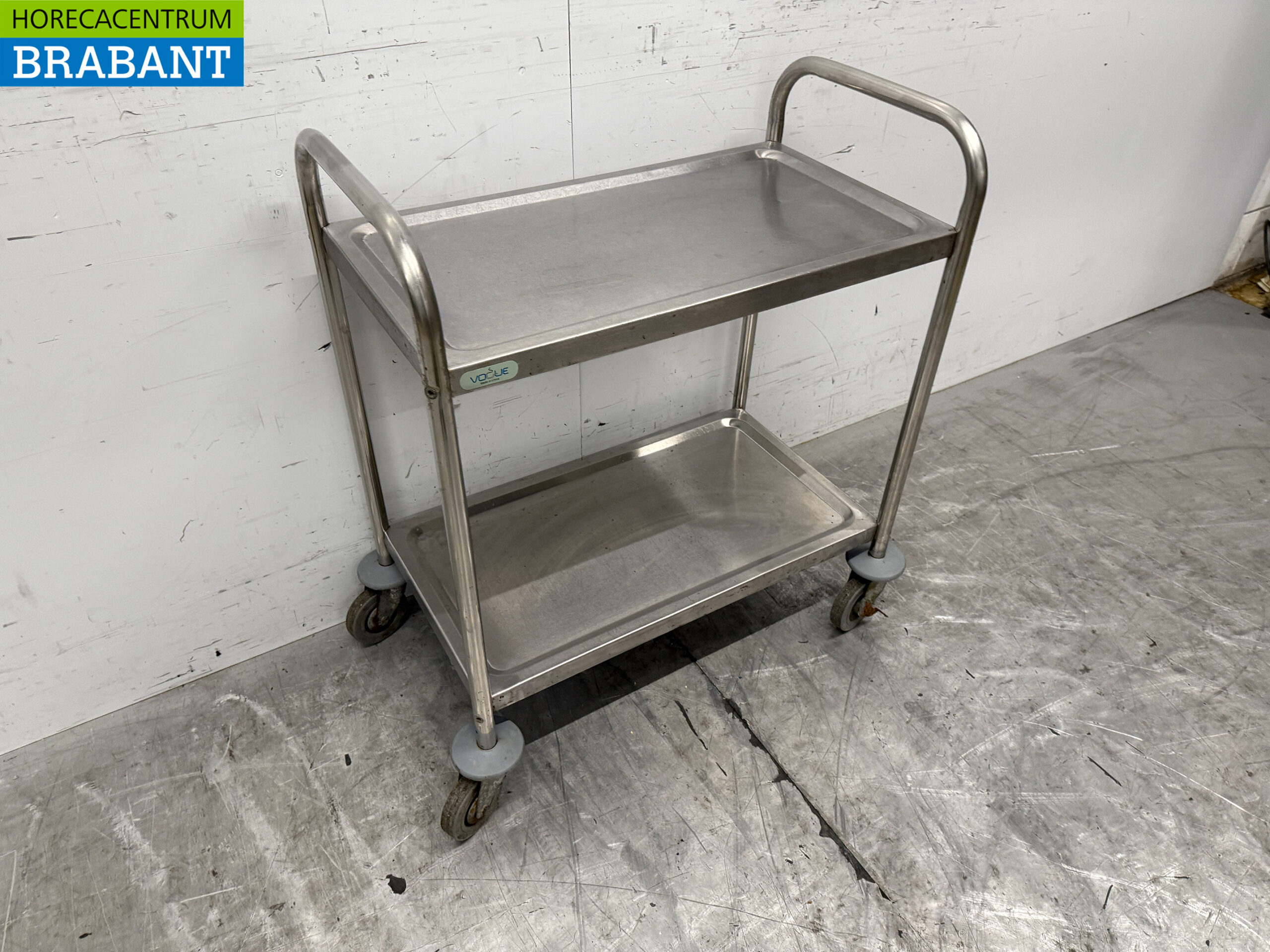 Edelstahl Servierwagen 2 Schichten 72 cm Catering – Bild 3