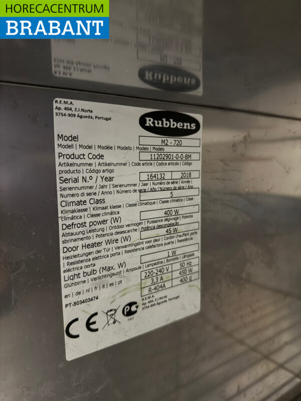 Edelstahl Rubbens Kühlung 600 Liter 230V Horeca – Bild 5