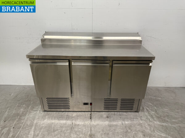 Edelstahl Kühltheke 3 Türen 137 cm 230V Horeca