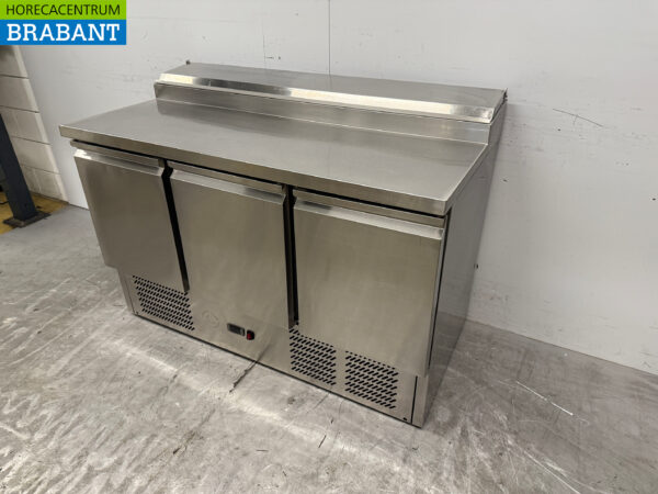 Edelstahl Kühltheke 3 Türen 137 cm 230V Horeca – Bild 2