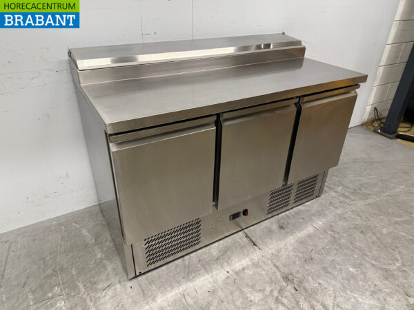Edelstahl Kühltheke 3 Türen 137 cm 230V Horeca – Bild 3