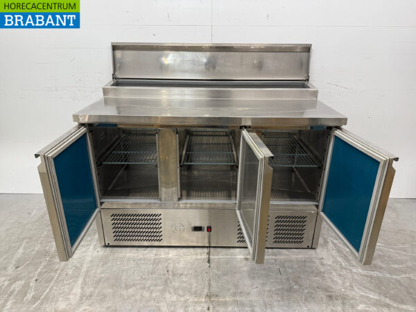 Edelstahl Kühltheke 3 Türen 137 cm 230V Horeca – Bild 4
