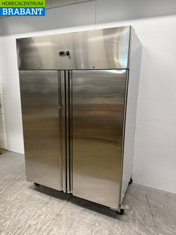 Edelstahl Doppeltür-Gefrierschrank Mobile 1200 Liter 230V Horeca – Bild 2