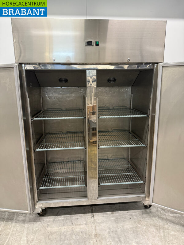 Edelstahl Doppeltür-Gefrierschrank Mobile 1200 Liter 230V Horeca – Bild 4