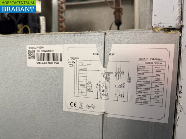 Edelstahl Doppeltür-Gefrierschrank Mobile 1200 Liter 230V Horeca – Bild 5