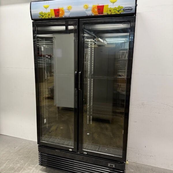 Combisteel Doppeltüriger Glastürkühlschrank auf Rädern 758 Liter 230V Horeca