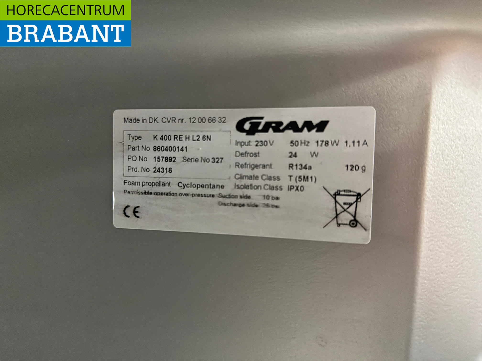 Rostfreier Stahl Gram Kühlung 346 Liter 230V Horeca – Bild 5