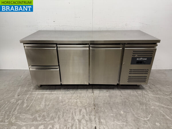 Ecofrost gekühlte Werkbank aus Edelstahl 2 Türen und 2 Schubladen 179,5 cm 230V Horeca