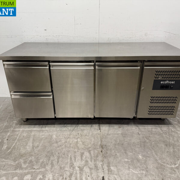 Ecofrost gekühlte Werkbank aus Edelstahl 2 Türen und 2 Schubladen 179,5 cm 230V Horeca