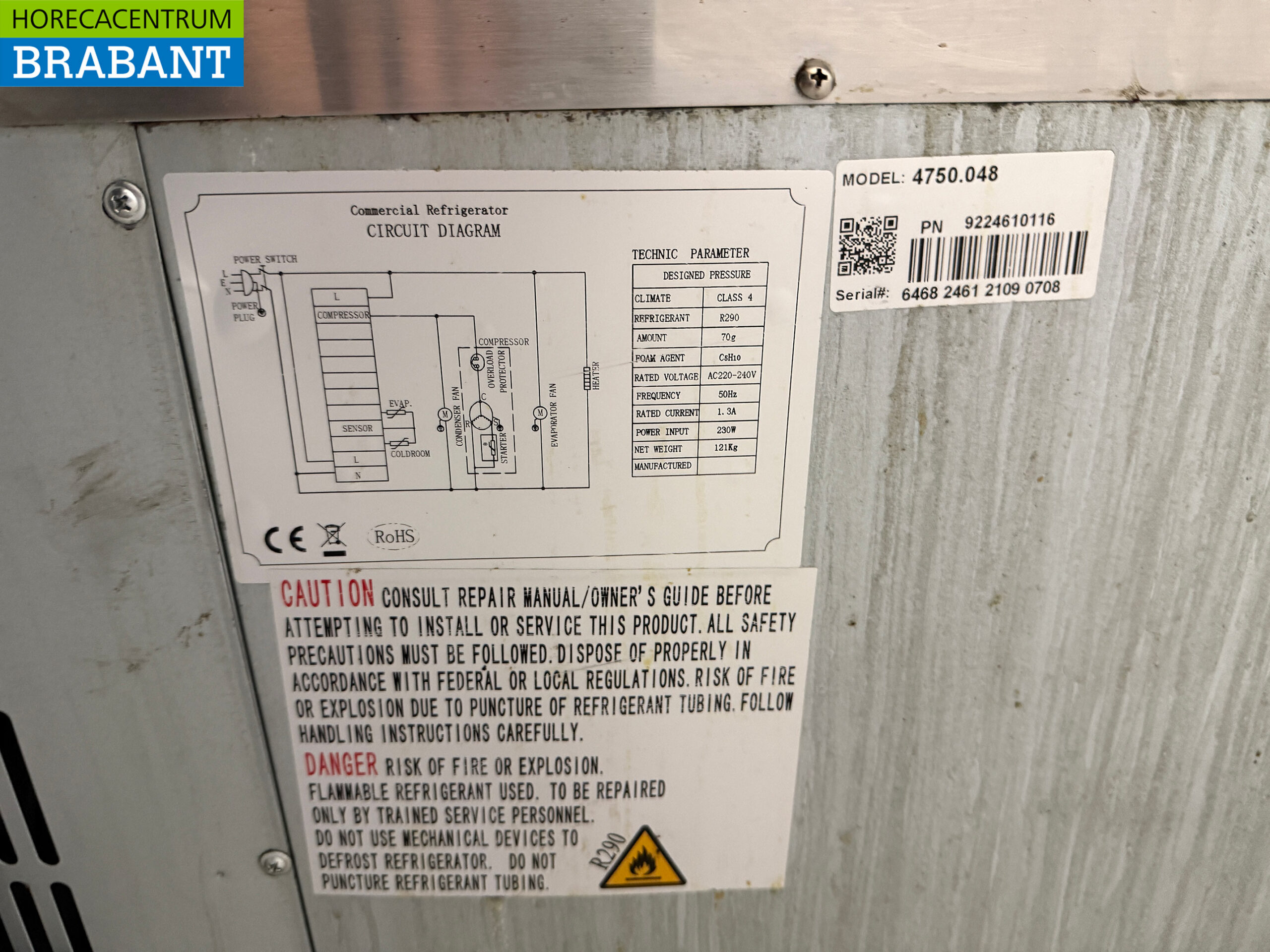 Ecofrost gekühlte Werkbank aus Edelstahl 2 Türen und 2 Schubladen 179,5 cm 230V Horeca – Bild 6
