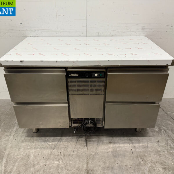 Edelstahl Zanussi gekühlte Werkbank 4 Schubladen 127,5 cm 230v Horeca