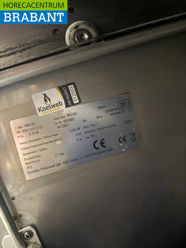 Edelstahl Zanussi gekühlte Werkbank 4 Schubladen 127,5 cm 230v Horeca – Bild 5