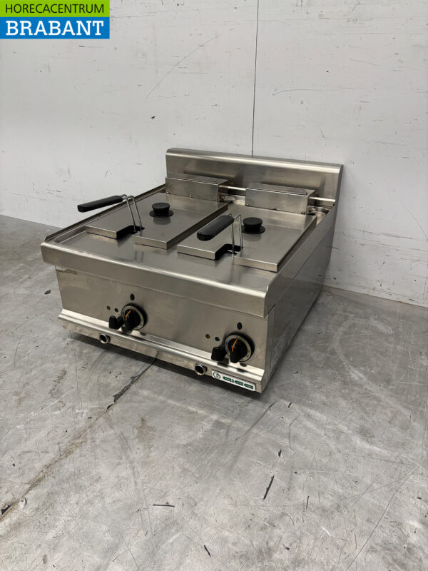 Giga Doppel-Fritteuse aus Edelstahl 2 x 6 Liter 400V Horeca – Bild 3