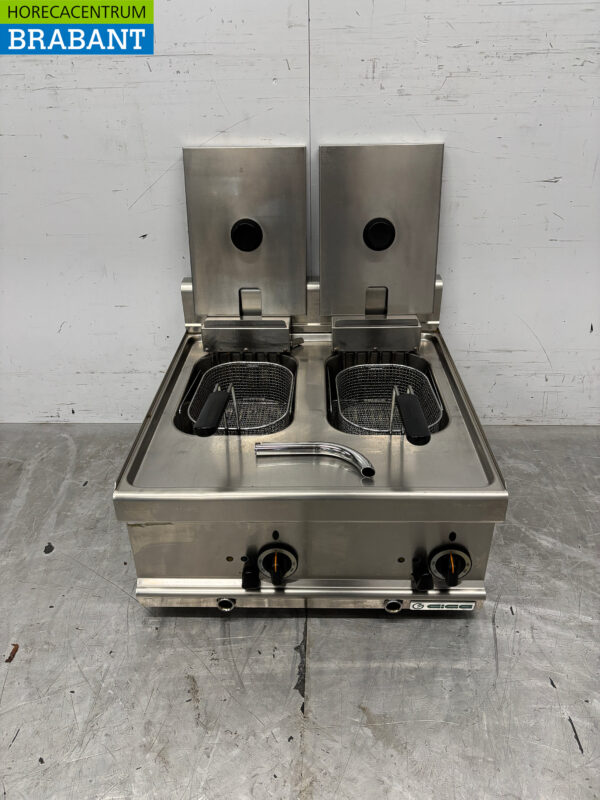 Giga Doppel-Fritteuse aus Edelstahl 2 x 6 Liter 400V Horeca – Bild 5