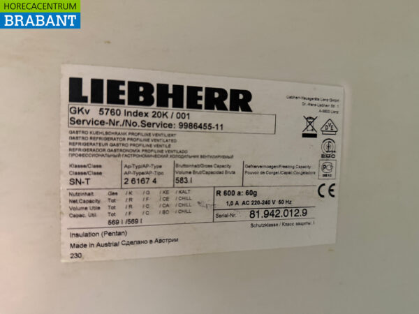Edelstahl Liebherr-Kühlschrank 583 Liter 230V Horeca – Bild 5