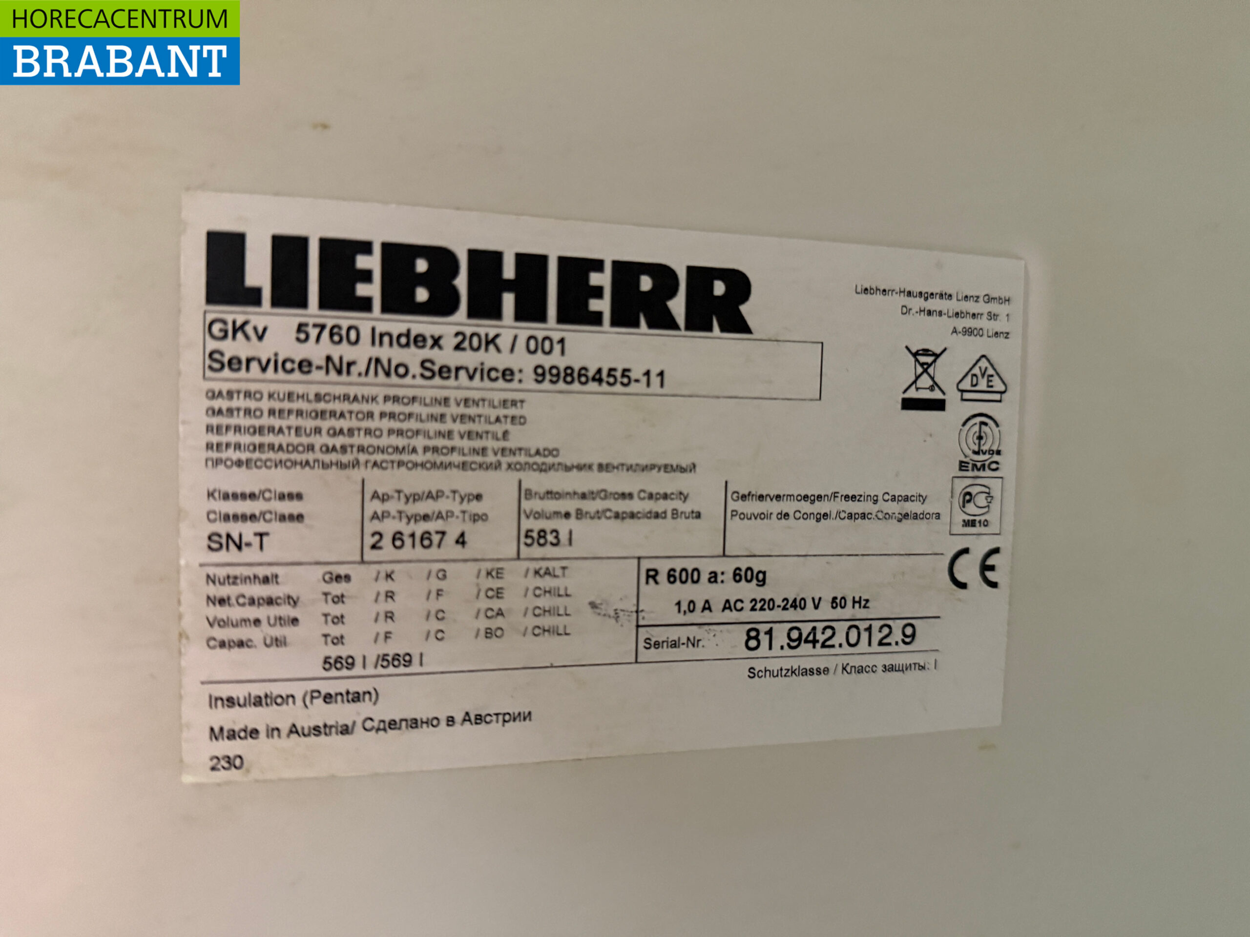 Edelstahl Liebherr-Kühlschrank 583 Liter 230V Horeca – Bild 5