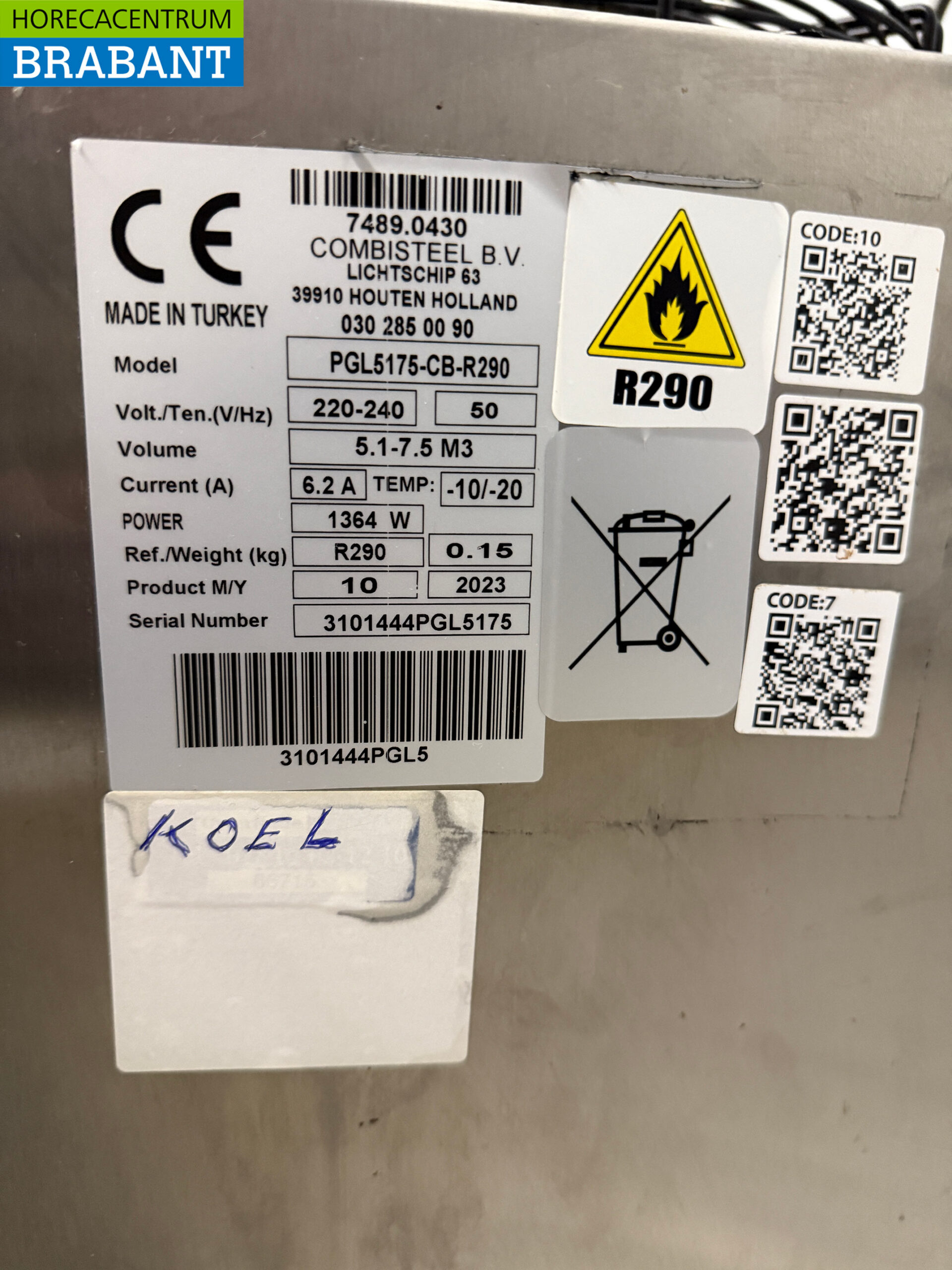 Edelstahl Combisteel Kühlgerät Monoblock Wandgerät 10 m3 230V Horeca – Bild 5