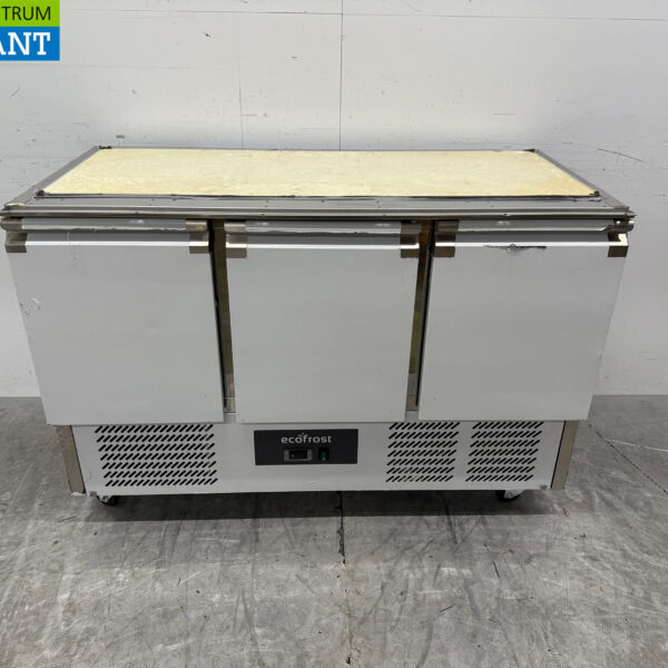 Gekühlte Werkbank aus Edelstahl 3 Türen 137 cm 230V Horeca