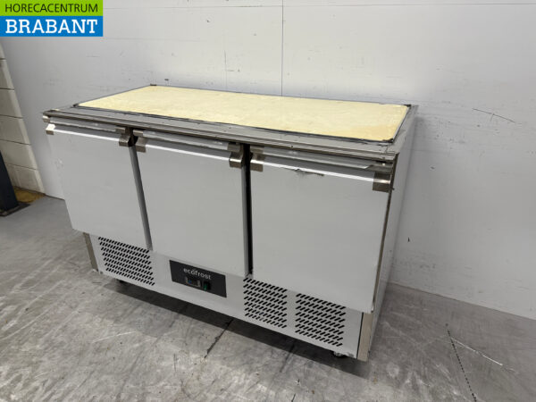 Gekühlte Werkbank aus Edelstahl 3 Türen 137 cm 230V Horeca – Bild 2