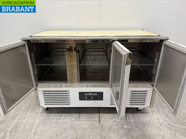 Gekühlte Werkbank aus Edelstahl 3 Türen 137 cm 230V Horeca – Bild 4