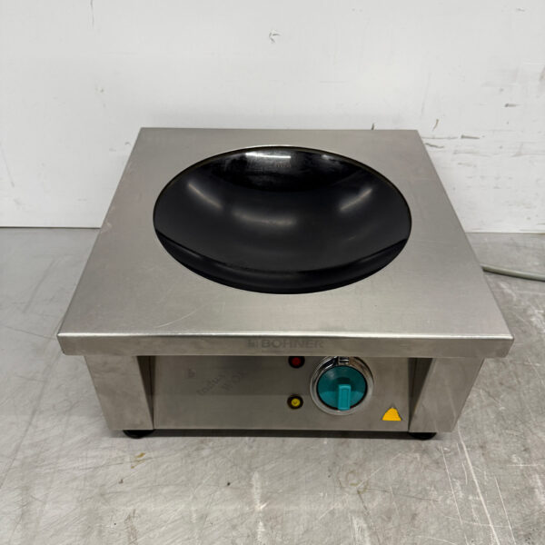 Edelstahl Bohner Induktions-Wok Wokplatte mit Wokpfanne 5 kW 400V Horeca