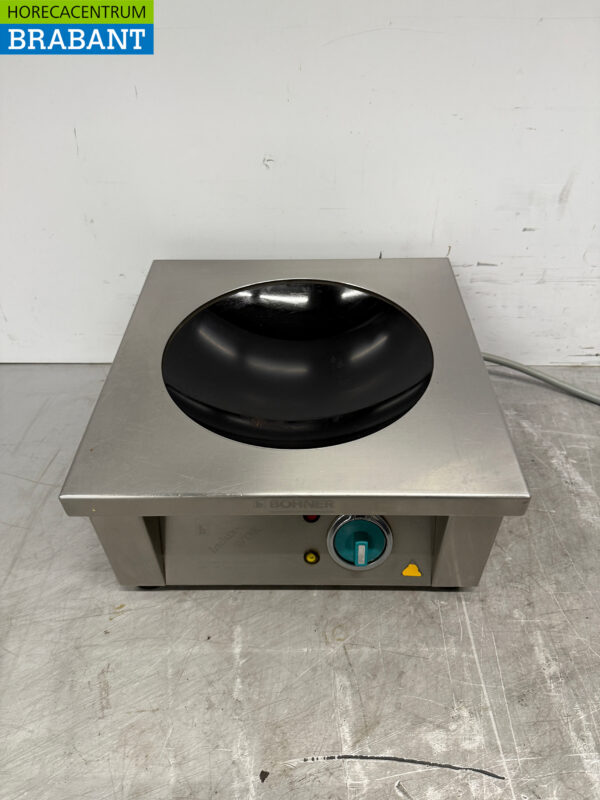 Edelstahl Bohner Induktions-Wok Wokplatte mit Wokpfanne 5 kW 400V Horeca