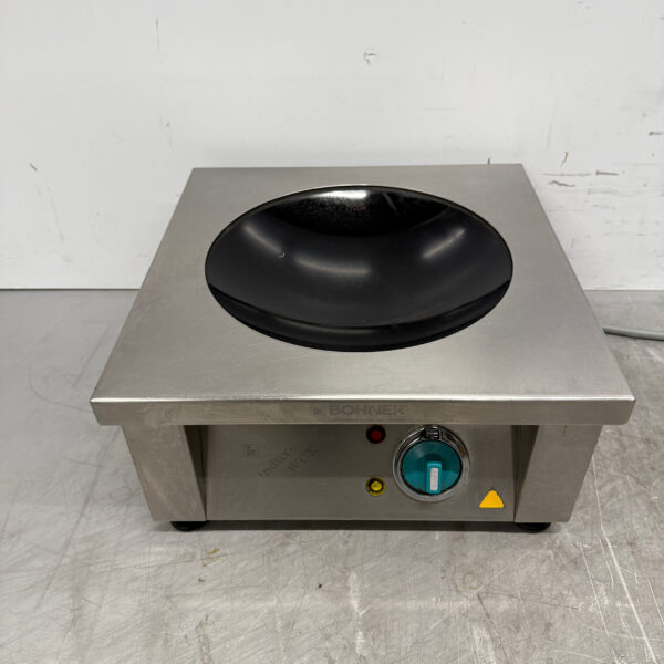 Edelstahl Bohner Induktions-Wok Wokplatte mit Wokpfanne 5 kW 400V Horeca