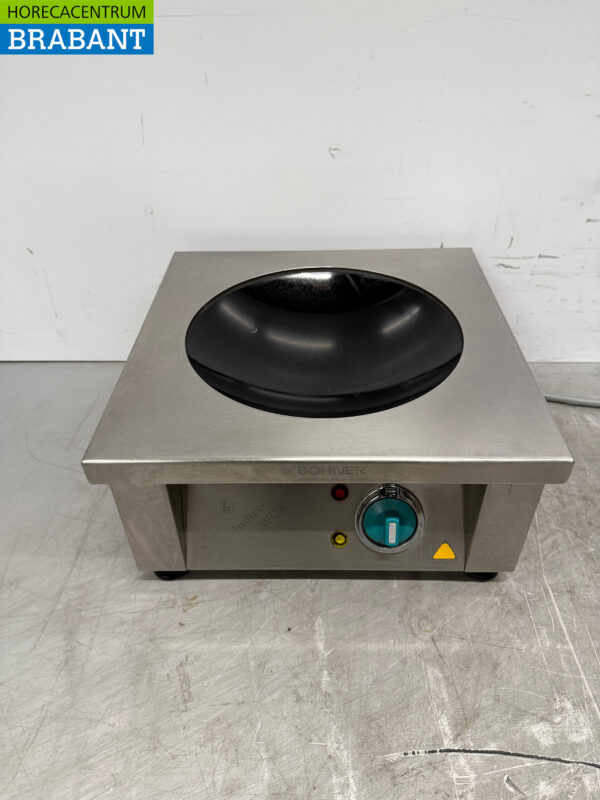 Edelstahl Bohner Induktions-Wok Wokplatte mit Wokpfanne 5 kW 400V Horeca