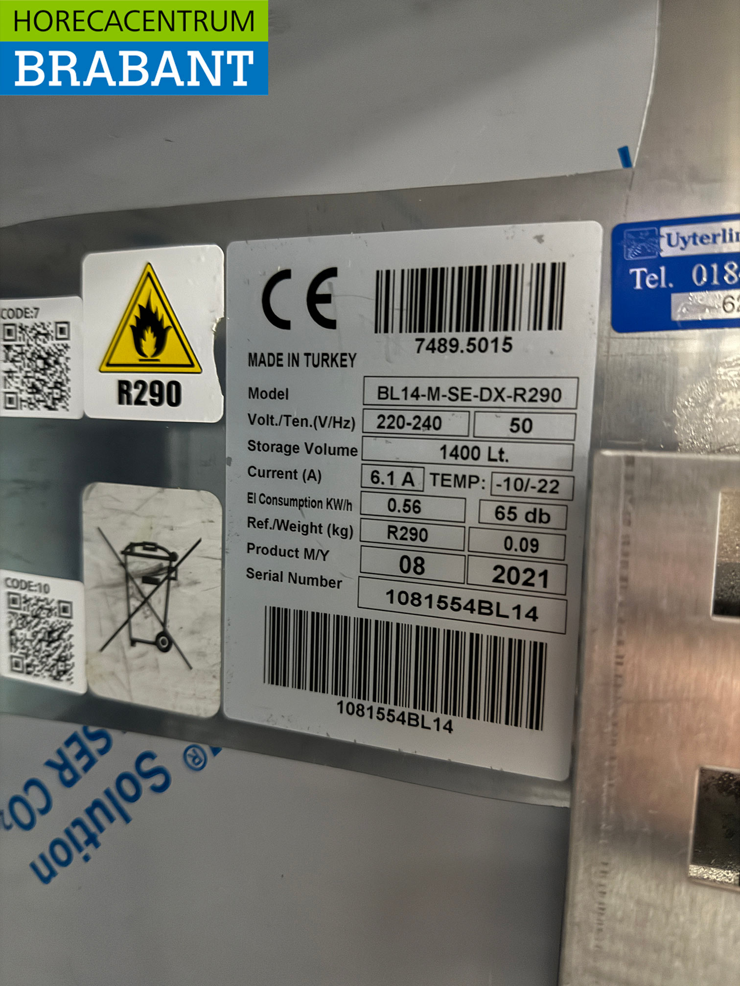 Edelstahl Combisteel Doppeltüriger Gefrierschrank 1400 Liter 230V Horeca – Bild 5
