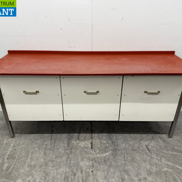 Edelstahl Polyethylen PE Schneidetisch Arbeitstisch 3 Schubladen 220 x 70 x 94 cm Catering Metzgerei