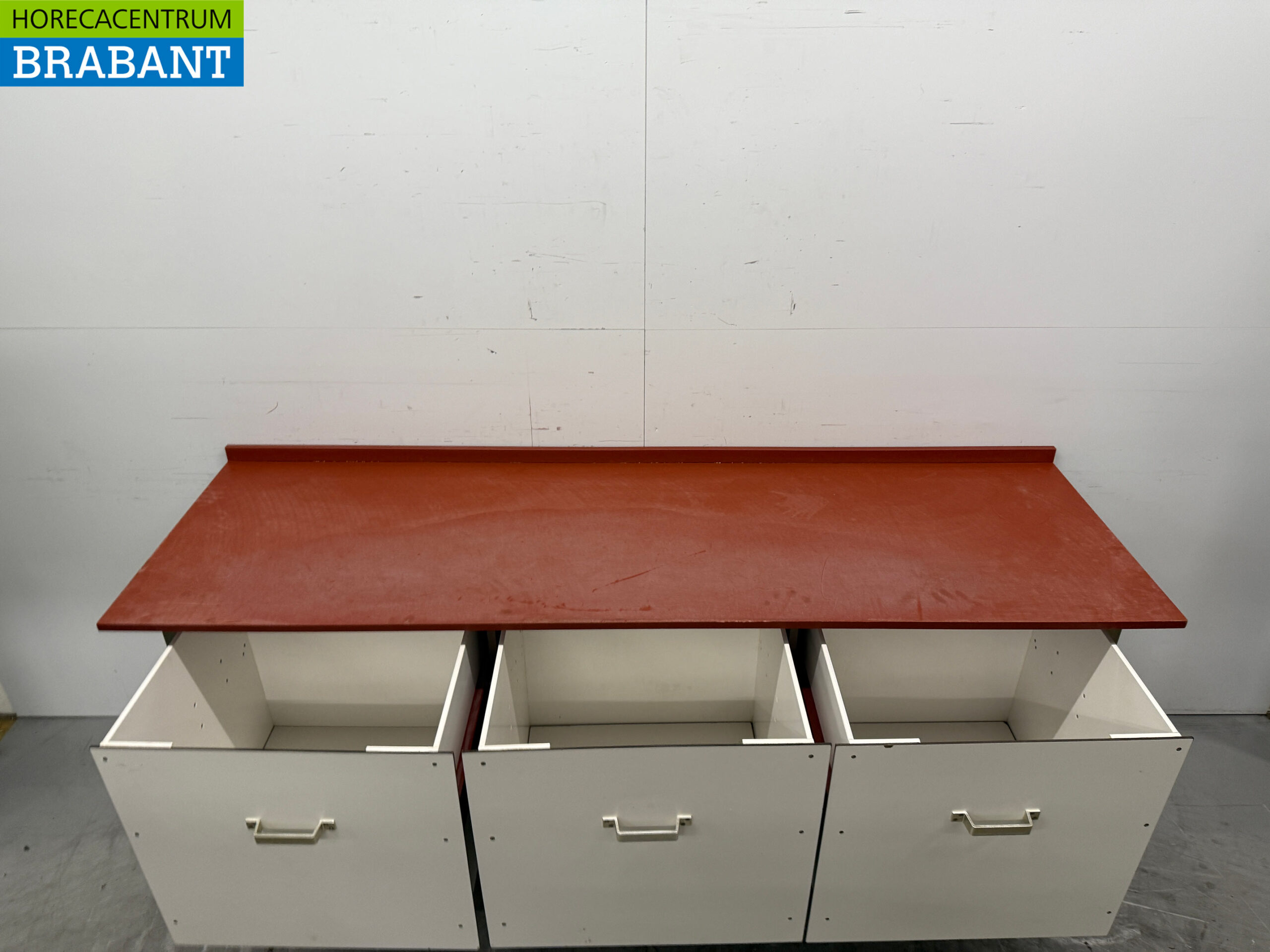 Edelstahl Polyethylen PE Schneidetisch Arbeitstisch 3 Schubladen 220 x 70 x 94 cm Catering Metzgerei – Bild 4