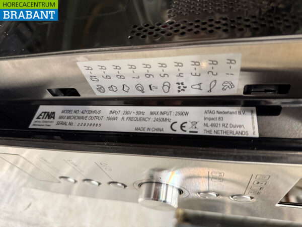 Edelstahl Etna Kombi-Mikrowelle 1000 Watt Eingebaut 230V Horeca – Bild 5