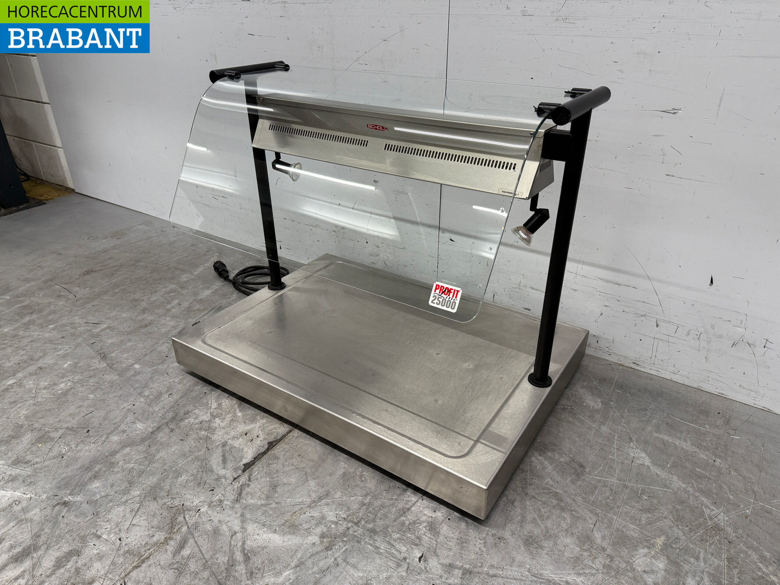 Edelstahl Scholl Heizplatte mit Wärmelampen 85 cm 230V Horeca 2.5 kw – Bild 2