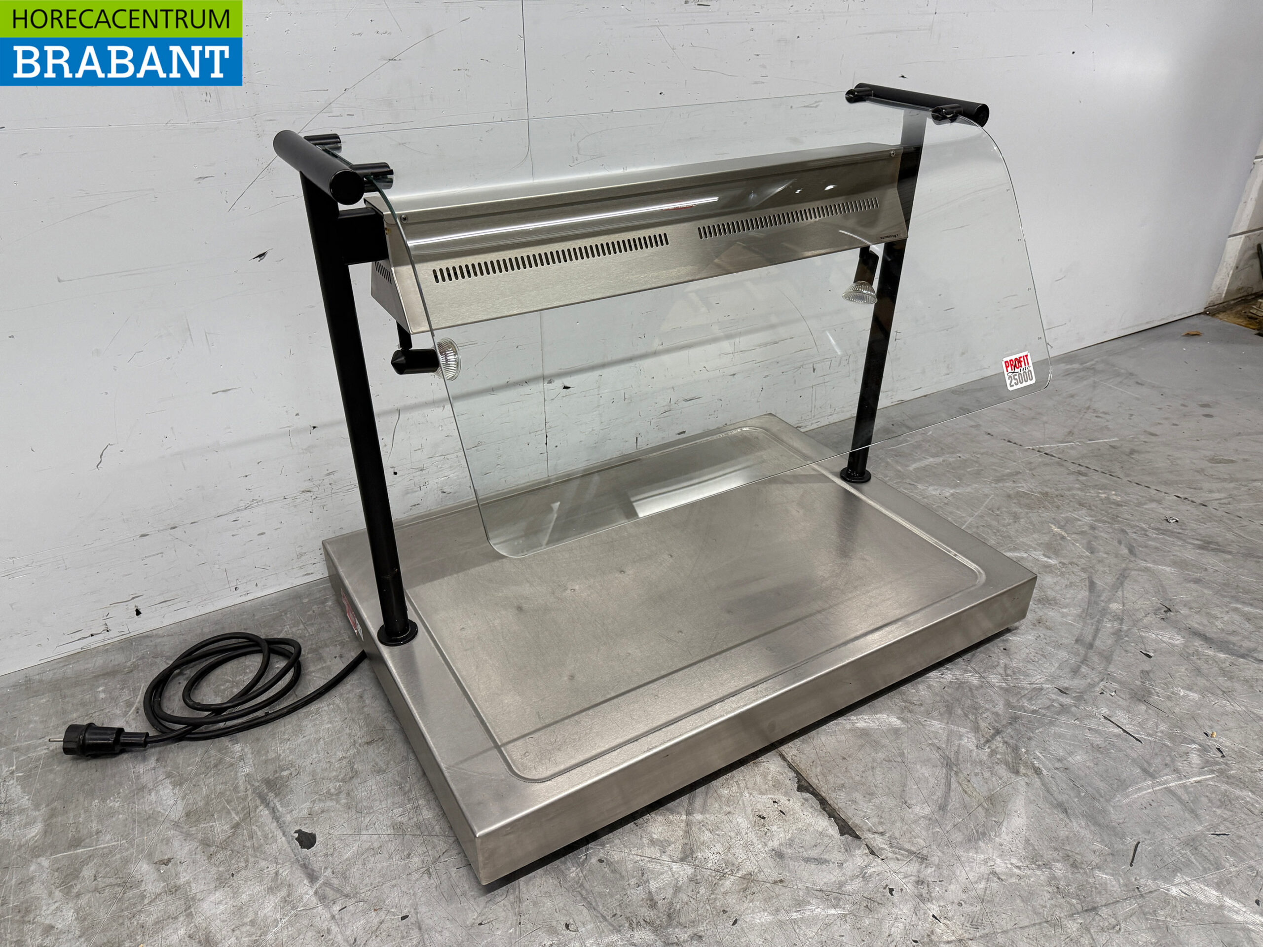 Edelstahl Scholl Heizplatte mit Wärmelampen 85 cm 230V Horeca 2.5 kw – Bild 3