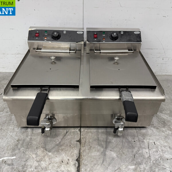 Combisteel Doppelfritteuse aus Edelstahl 2 x 16 Liter 2 x 400V Horeca