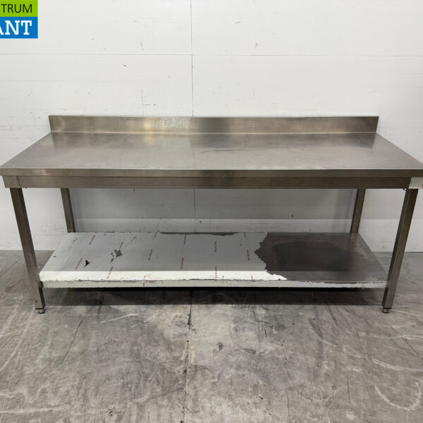 Edelstahl-Arbeitstisch mit Zwischenboden 200 x 70 x 86,5 cm Horeca