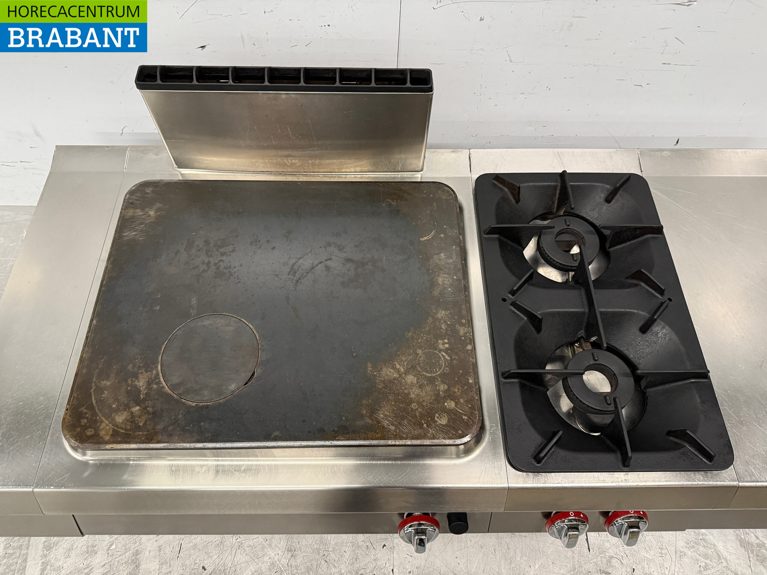 Angelo Po Backstraße aus Edelstahl Durchlauferhitzer und 2 Brenner GAS 150 cm Catering – Bild 4