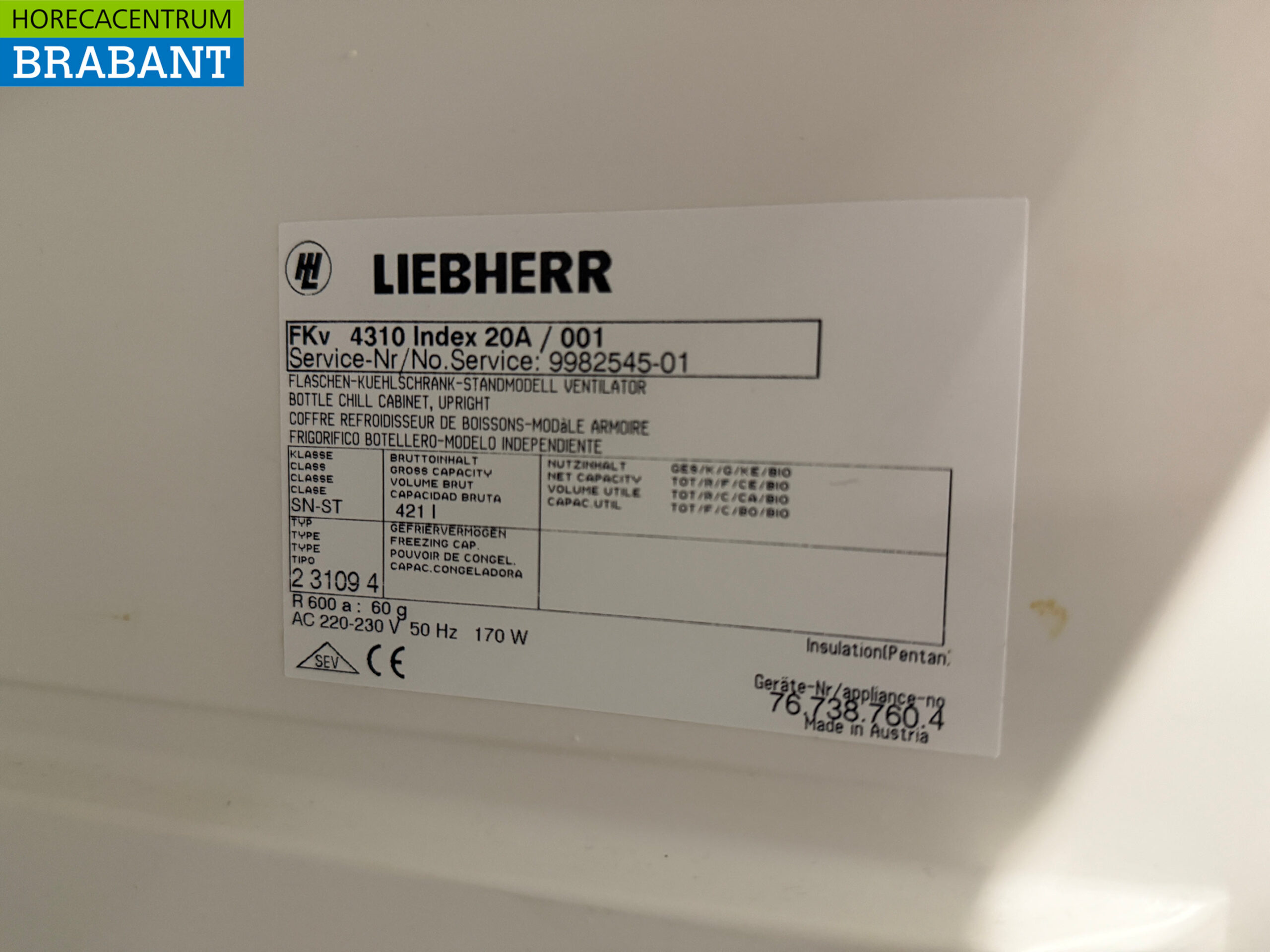 Liebherr Kühlschrank 421 Liter 230V Horeca – Bild 5
