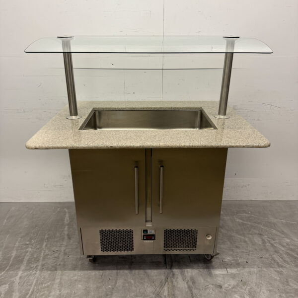 Edelstahl Kühltheke 2 Türen 125 cm 230V Horeca