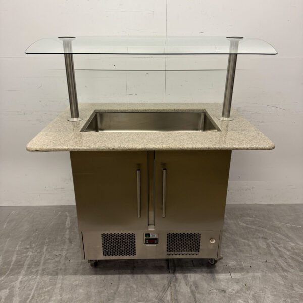 Edelstahl Kühltheke 2 Türen 125 cm 230V Horeca