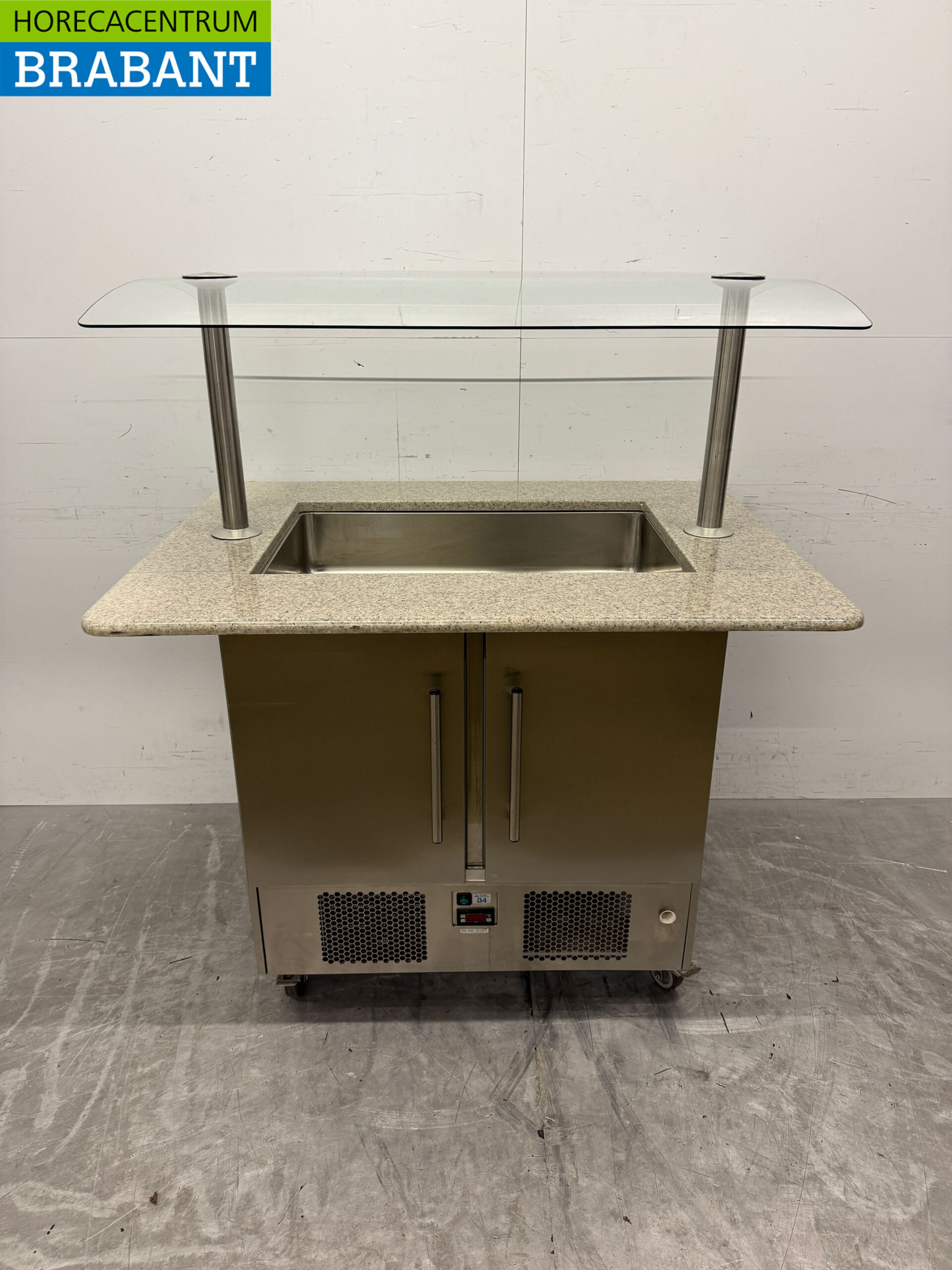 Edelstahl Kühltheke 2 Türen 125 cm 230V Horeca