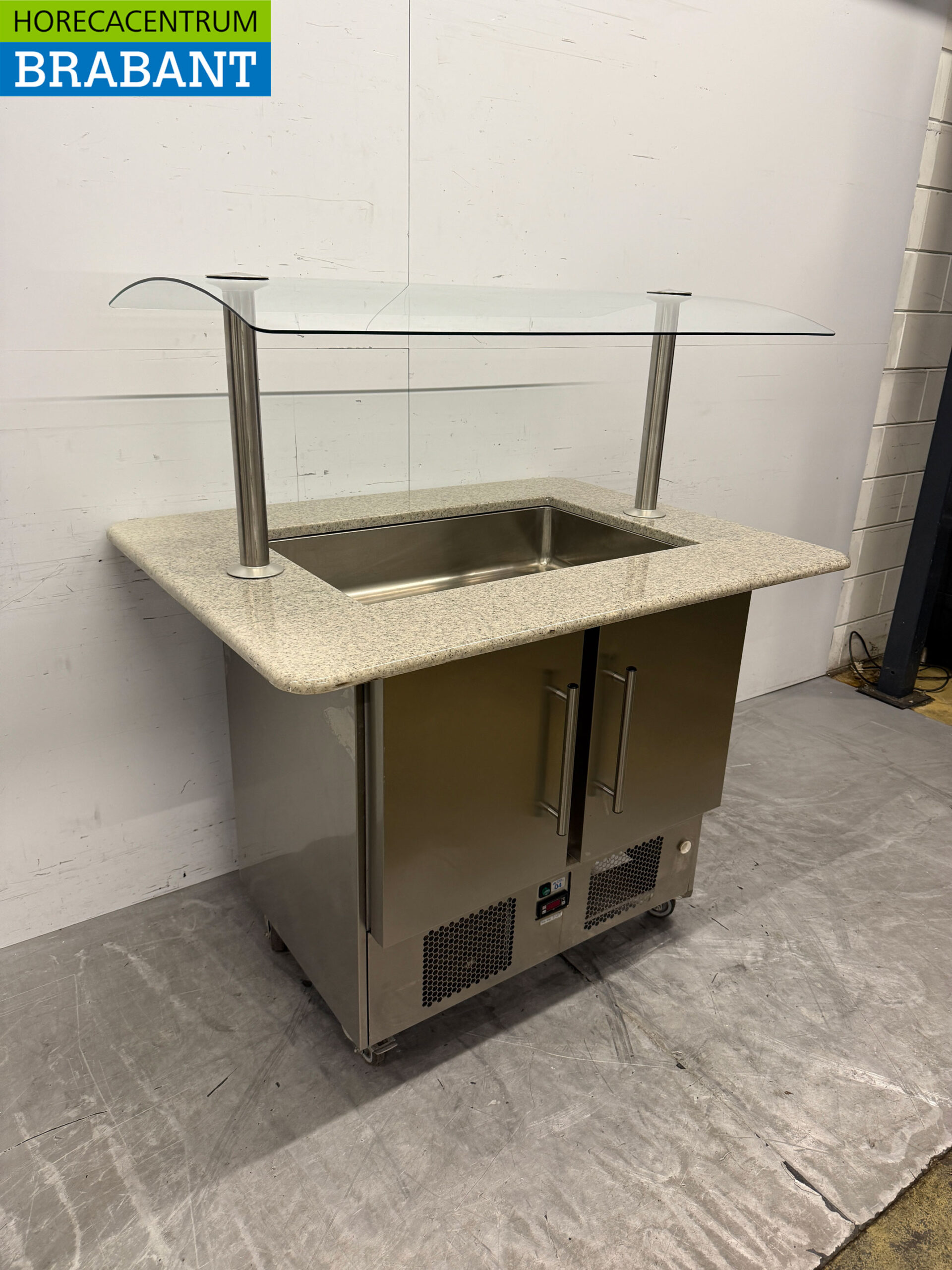 Edelstahl Kühltheke 2 Türen 125 cm 230V Horeca – Bild 2