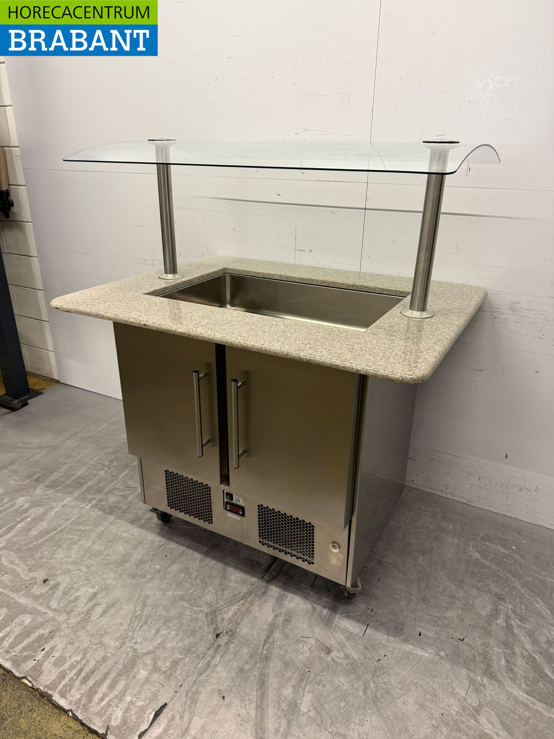 Edelstahl Kühltheke 2 Türen 125 cm 230V Horeca – Bild 3