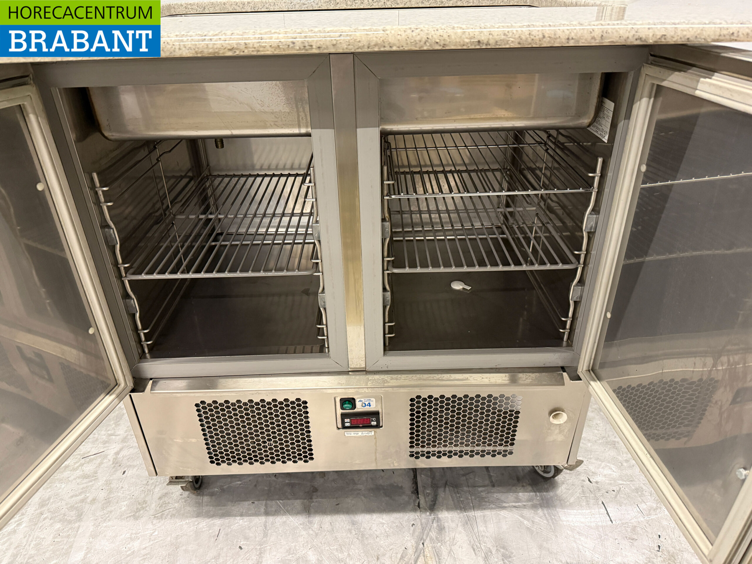 Edelstahl Kühltheke 2 Türen 125 cm 230V Horeca – Bild 5