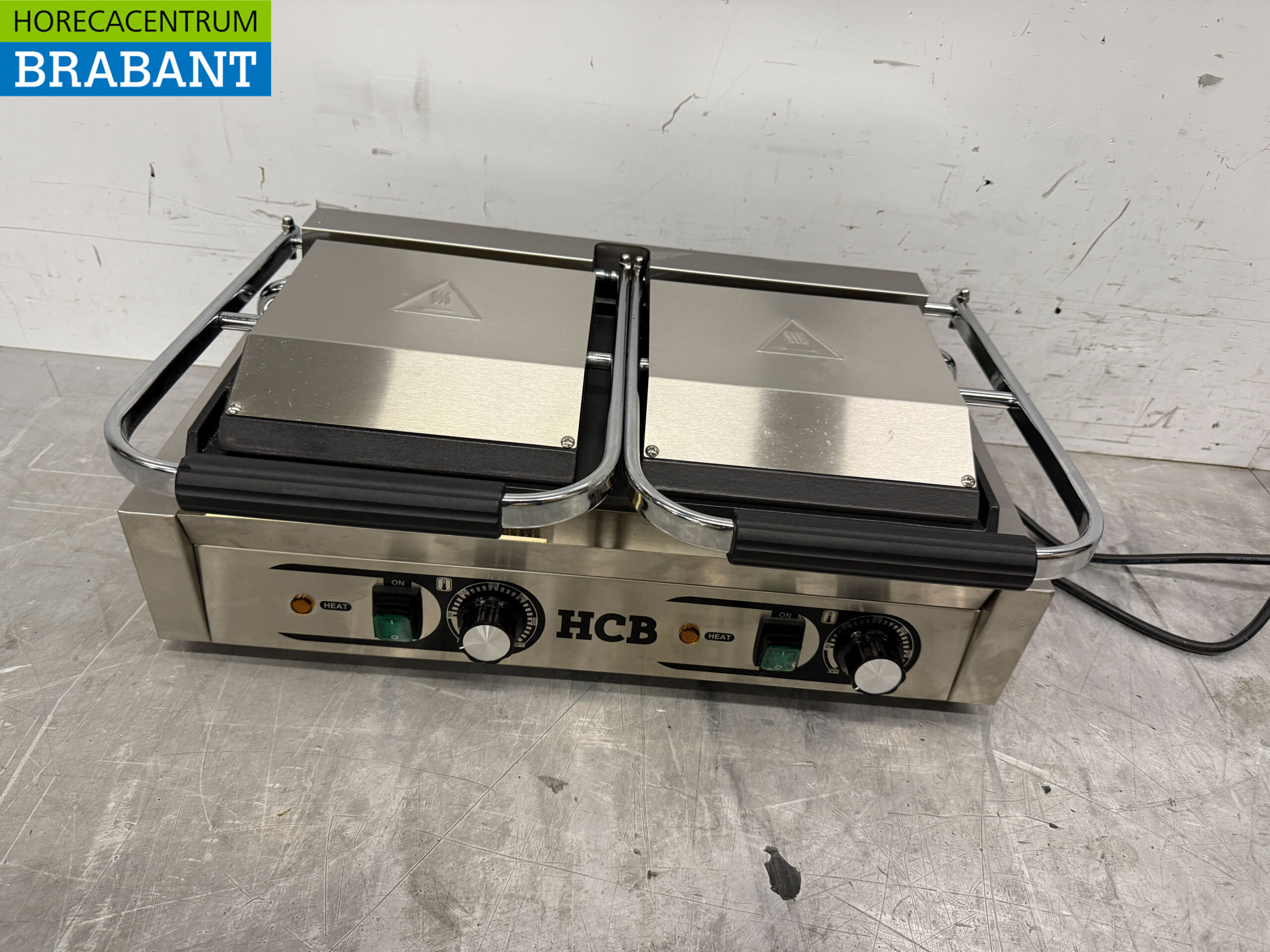 Edelstahl Doppelkontakt Grill Panini Grill Glatt 230V Catering