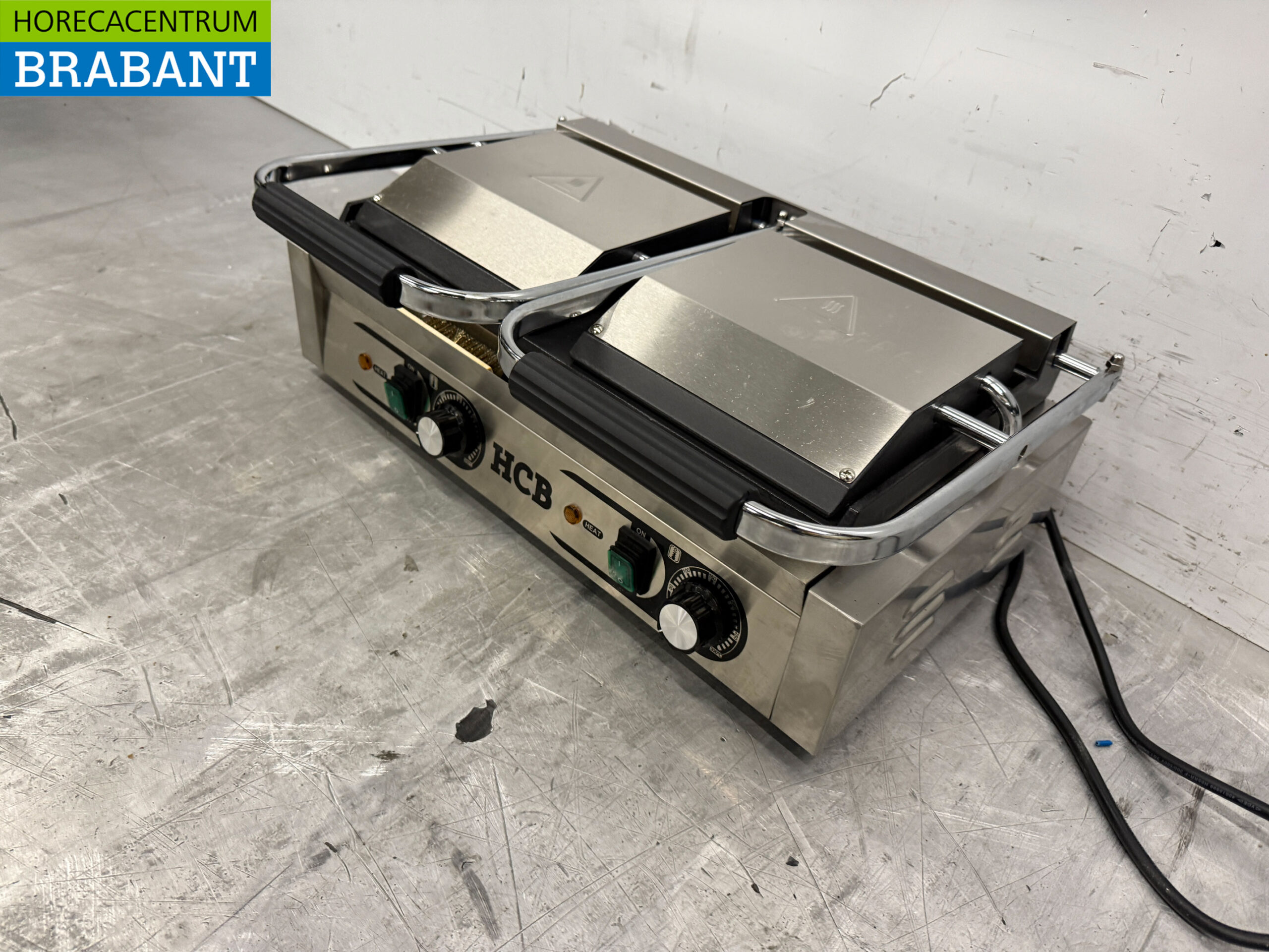Edelstahl Doppelkontakt Grill Panini Grill Glatt 230V Catering – Bild 2