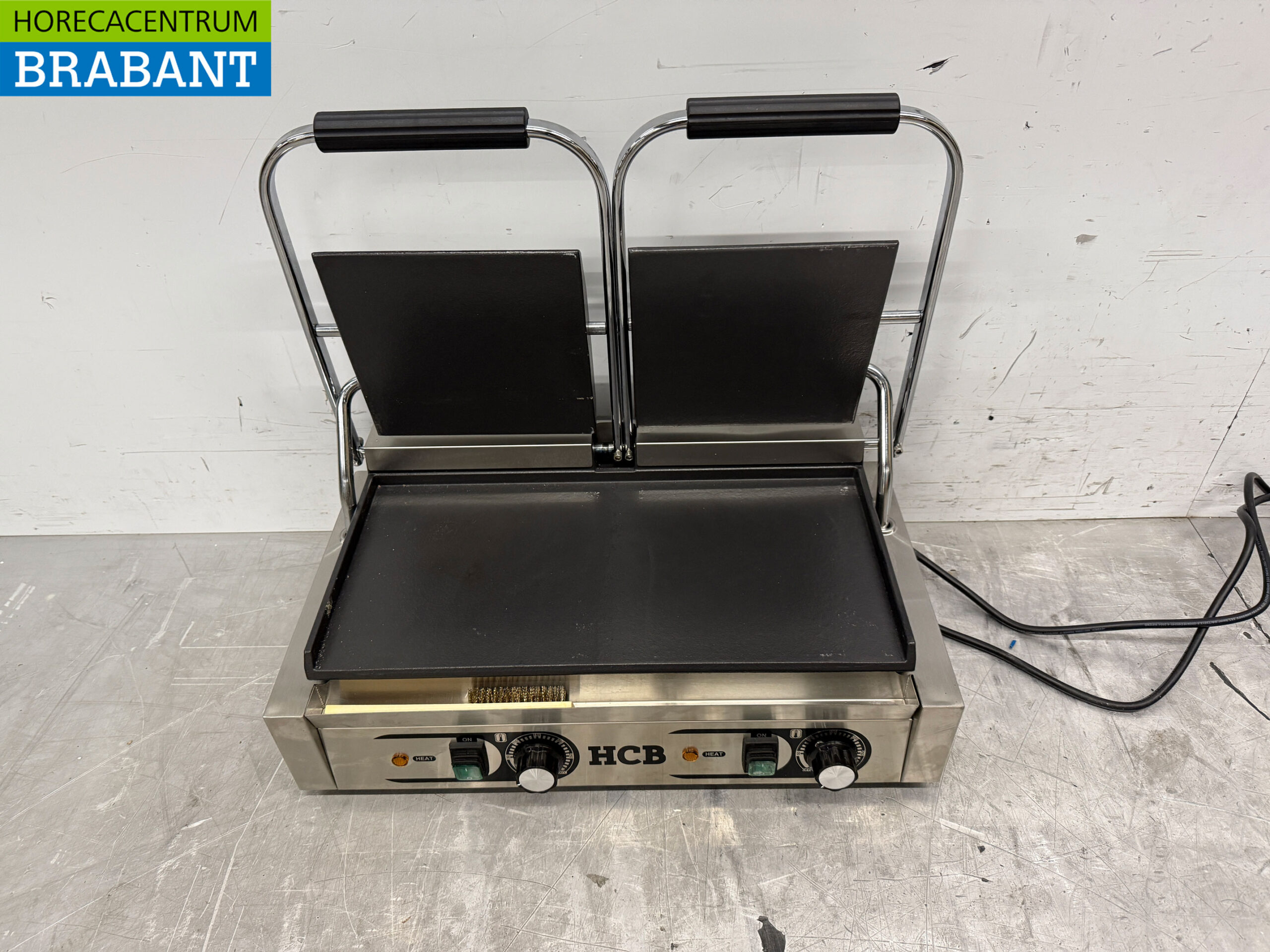 Edelstahl Doppelkontakt Grill Panini Grill Glatt 230V Catering – Bild 4