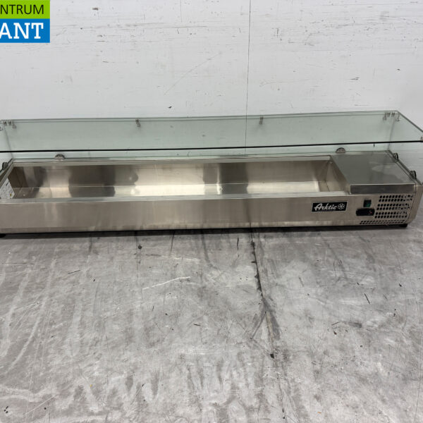 Edelstahl Artic Aufsatzvitrine Aufsatzkühler saladière 9 x 1/3 GN 200 cm Horeca