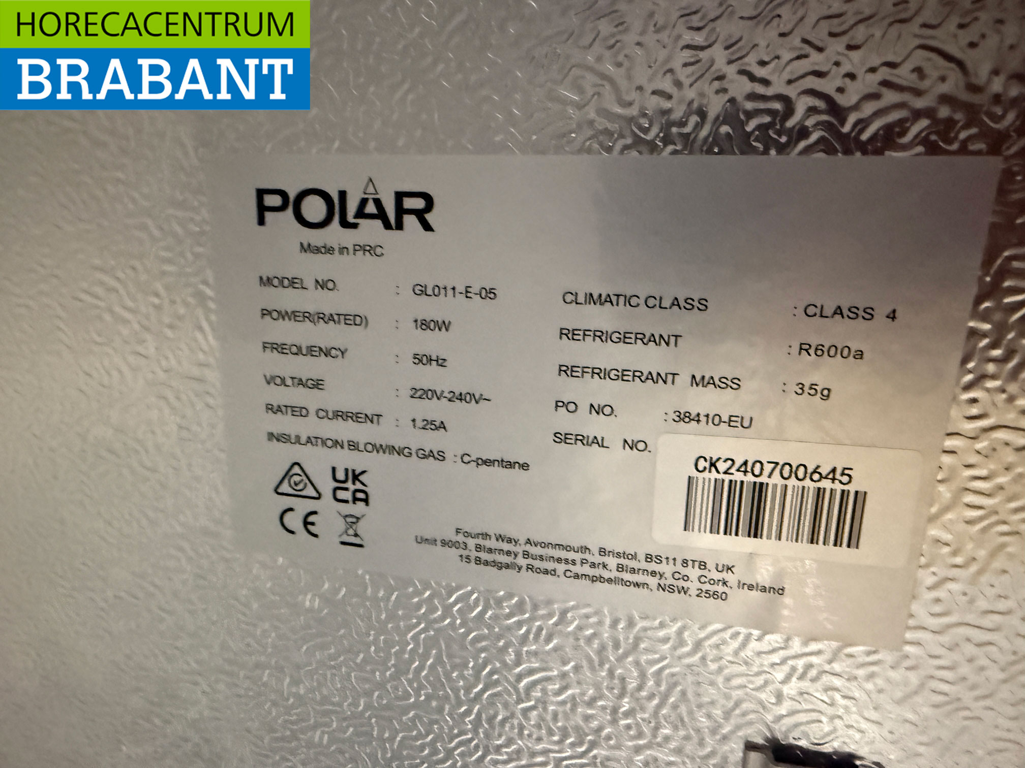 Polar GL011 Bar-Kühlschrank Bardisplay Backbar 128 Liter 60 cm 230V Horeca – Bild 5